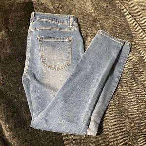 d. Jeans, skinny style, size 8